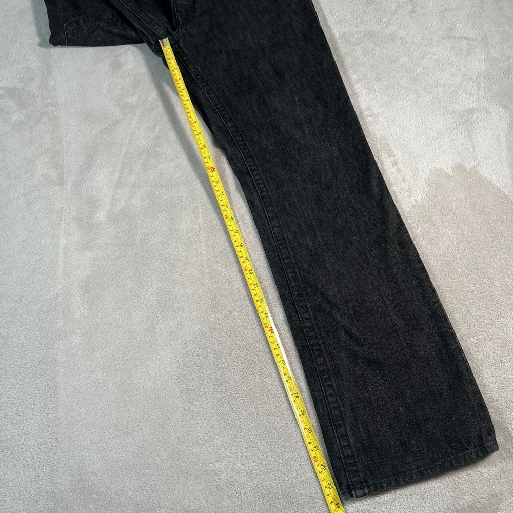 True Religion Jeans Men's Size 36x34 Black Denim Ricky Straight Leg Made in USA